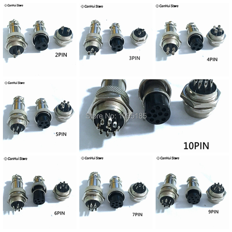1set GX16-2/3/4/5/6/7/8/9/10 Pin Male & Female Diameter 16mm Wire Panel Connector GX16 Circular Connector Aviation Socket Plug ► Photo 1/6