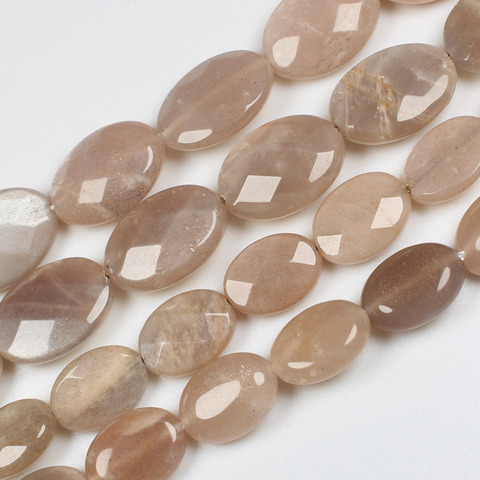 Natural Smooth/Faceted oval shape Sunstone 10x14/13x18mm beads 15inch ,100% Natural Stone Guarantee! ► Photo 1/1