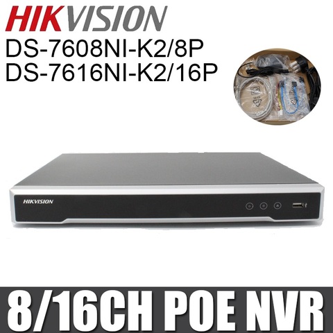 Hikvision DS-7608NI-K2/8P DS-7616NI-K2/16P 8MP H.265 NVR 8CH 16CH Network Video Recorder with POE Ports ► Photo 1/1