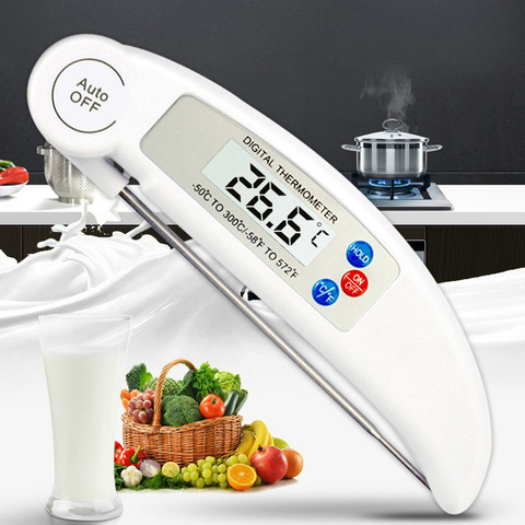 BBQ Thermometer Foldable Digital Meat Thermometer Food Oven Thermometer Milk Water Oil Liquid Probe Kitchen Tools Auto Shutdown ► Photo 1/6