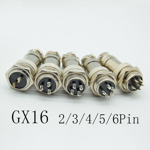 1set GX16-2/3/4/5/6 Pin Male & Female Diameter 16mm Wire Panel Connector GX16 Circular Connector Aviation Socket Plug ► Photo 1/6