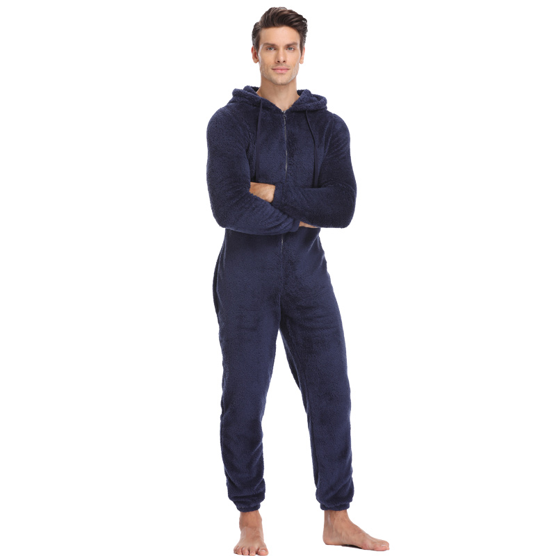 Mens Fleece Thermal PJs Pyjamas Pajama Set Winter Warm M L XL XXL