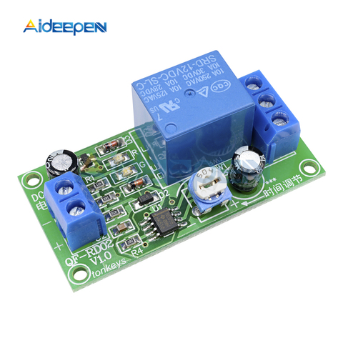 DC 12V 10V-14.5V Conduction NE555 Delay Timer Switch Adjustable Time Delay Relay Module Turn Off 1~60 seconds ► Photo 1/6