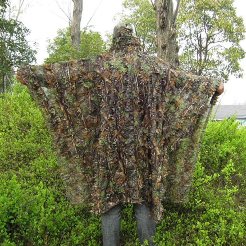Bionic Leaves Camouflage Poncho Tactical Yowie Sniper Hunting Birdwatching Cloth 