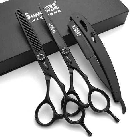 6 Inch Professional Hair Cutting Scissors Thinning Barber Scissors Set 440C  Steel Salon Hairdressing Scissors Barber Tools Hair