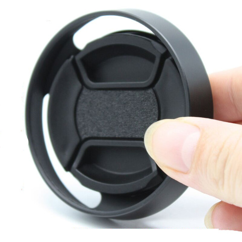 Metal Vented Lens Hood 37mm 39mm 40.5mm 43mm 46mm Screw-in Lente Protect + Lens Cap For Leica Canon Nikon Sony Olympus DLSR ► Photo 1/6
