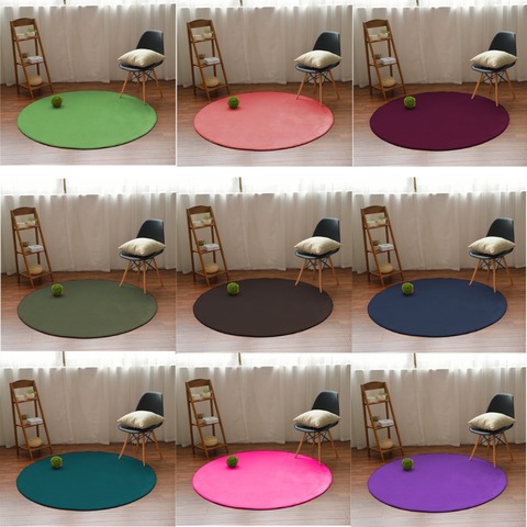 Nordic coral velvet carpet living room floor mat bedroom non-slip blanket living room rug bedroom bedside round floor carpet ► Photo 1/6