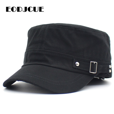 2022 NEW Fashion Mens Hat Women Men Vintage Military Hat Snapback Casual Caps Ooutdoor Sun Hat Flat Flat Top Hat Bone ► Photo 1/6