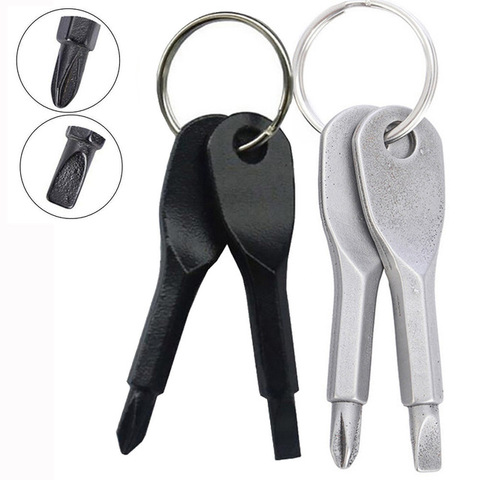 Key Ring keyring Pocket Portable Phillips Repair Tool Hike Multi Mini Gadget Camp Outdoor Slotted Screwdriver ► Photo 1/1