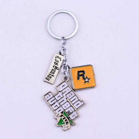 PS4 GTA 5 Game keychain Hot Sale ! Grand Theft Auto 5 Key Chain For Fans Xbox PC Rockstar Key Ring Holder 4.5cm Jewelry Llaveros ► Photo 1/6