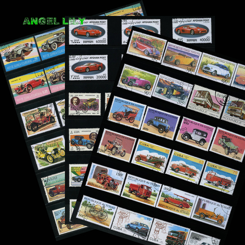 Topic Cars 100 PCS/lot All Different Postage Stamps With Post Mark In Good Condition Form World Wide ► Photo 1/6