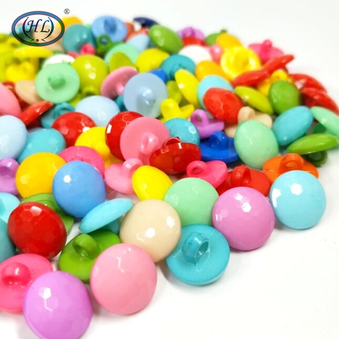 HL 50/100pcs Round Shank Mix Colors Plastic Buttons DIY Crafts Childrren's Clothing Accessories  Sewing Notions 12MM ► Photo 1/4
