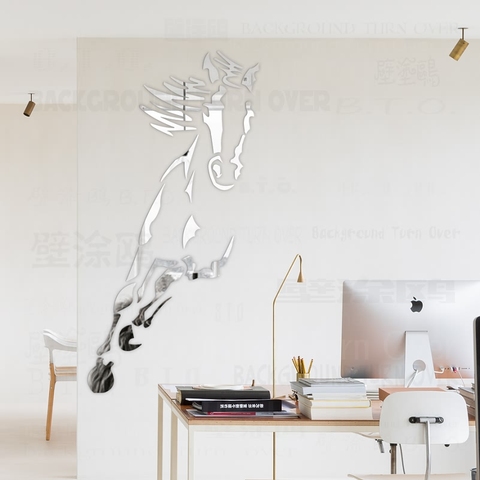 Decorative Hot Galloping Horse 3D Acrylic Mirror Wall Stickers Living Room Bedroom Wall Decor Door Sticker Room Decoration R073 ► Photo 1/6