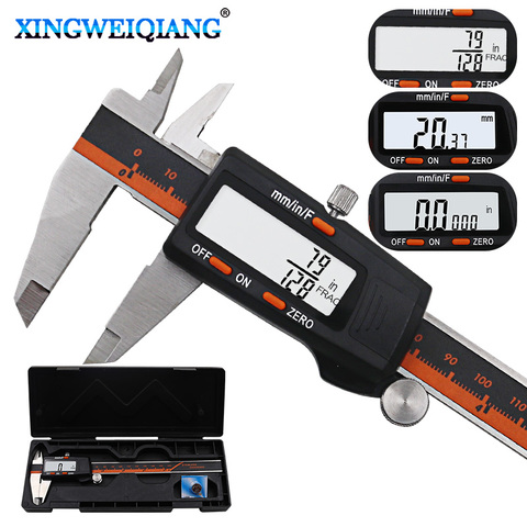 Stainless Steel Digital Display Caliper 150mm Fraction MM Inch High Precision Stainless Steel LCD Vernier Caliper ► Photo 1/6