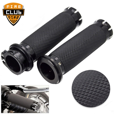For Harley Sportster 883 1200 Touring Dyna Softail  Rubber Motorcycle Handlebar Hand Grip 1'' 25mm Handle Bar Grips ► Photo 1/6