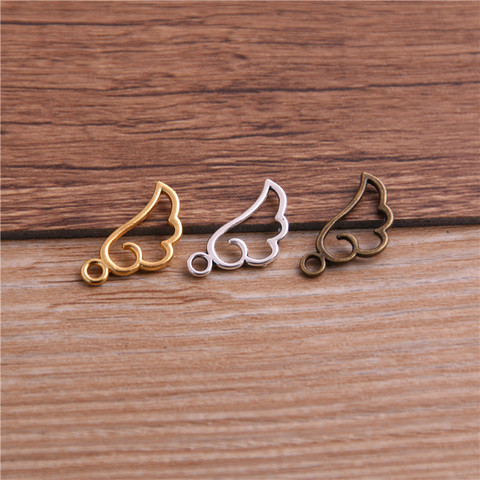 60PCS 9*18mm Metal Alloy Three Color Mini Hollow Wing Charms Pendants for Jewelry Making DIY Handmade Craft ► Photo 1/6