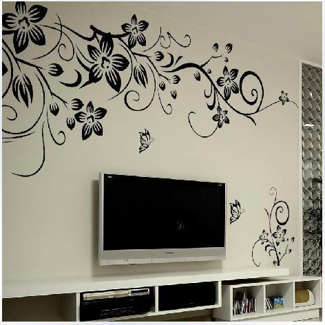 Hot DIY Wall Art Decal Decoration Fashion Romantic Flower Vine Wall Sticker TV Background Wall Stickers Home Decor 3D Wallpaper ► Photo 1/4