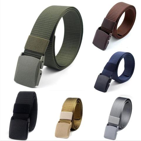 Men's belt Adjustable women Belt Men Outdoor Travel Tactical Waist High Quality Automatic Buckle Nylon Unisex Belts Strap 3.8cm ► Photo 1/6