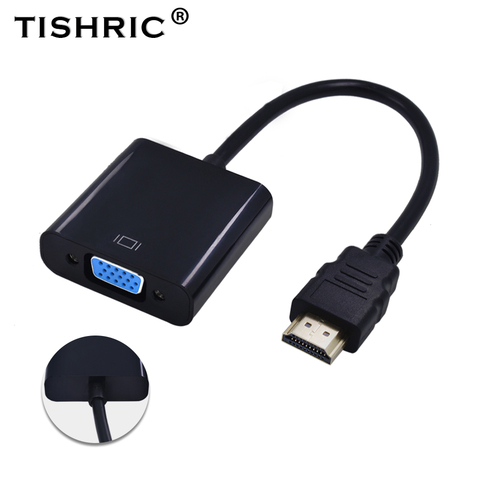 TISHRIC HDMI TO VGA Adapter HDMI Cable 1080P Digital TO Analog Audio Converter Male To Famale For PC Laptop TV Box Projector ► Photo 1/6