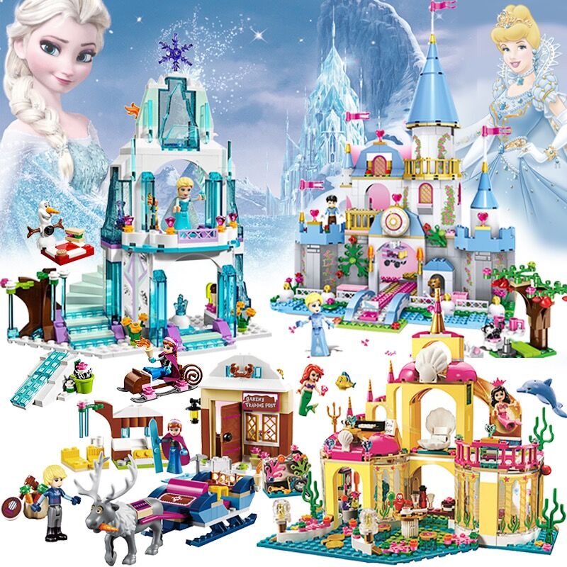 316pcs  Princess  Elsa's Sparkling Ice Castle  Set Model Building  Toy-No BOX 