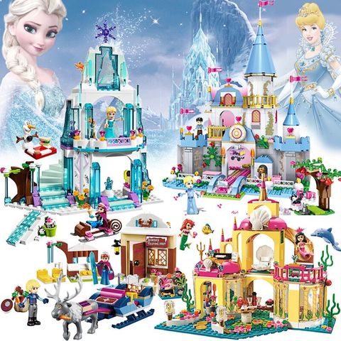 Disney Frozen 316pcs Dream Princess Elsa Ice Castle Princess Anna Set Building Model Blocks Gifts Toy Compatible with Legoings ► Photo 1/6