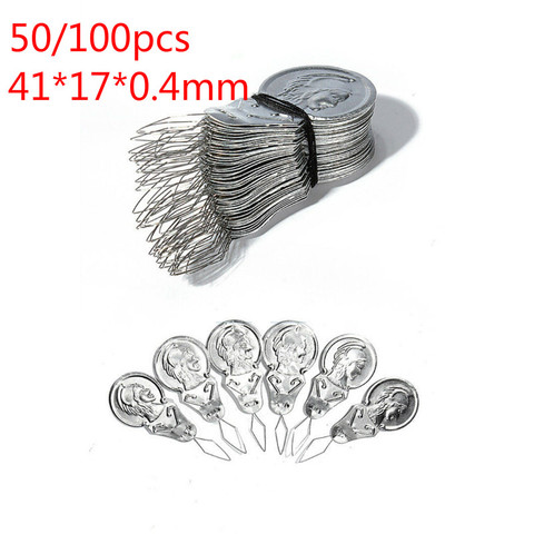 50/100pcs Bow Wire Needle Threader Stitch Insertion Machine Hand Sewing Thread Leading Tool Appr.41*17*0.4mm/1.61*0.66*0.01