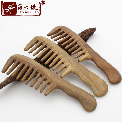 2017 Pure Nature hand made Sandalwood comb with wide tooth wood brush anti-static nature best seller ► Photo 1/6