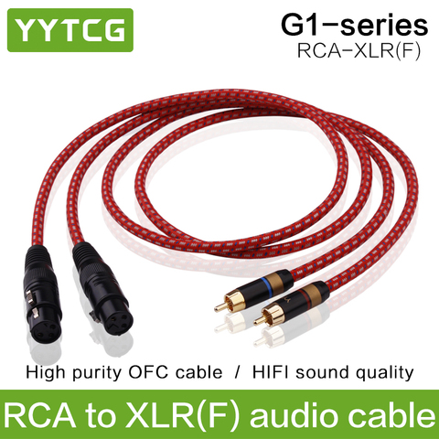 YYTCG Hifi 2RCA Male to 2XLR Female Audio Cable Hi-end 4N OFC Dual XLR Female to Dual RCA Male Audio Wire ► Photo 1/6