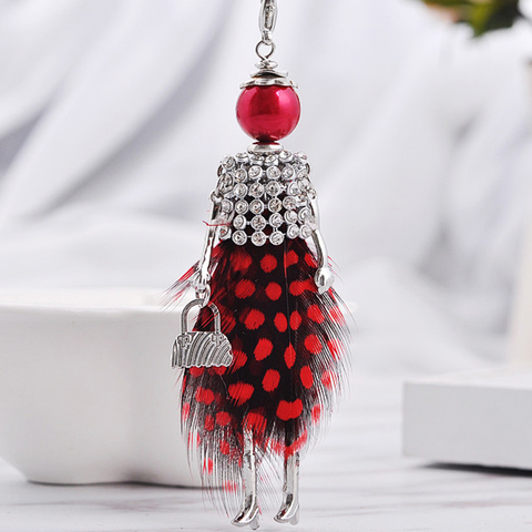 2022 PARIS Handmade Dance Doll Pendants Necklace silver Plated Statement necklace Fashion women girl kids necklace bag charms ► Photo 1/6