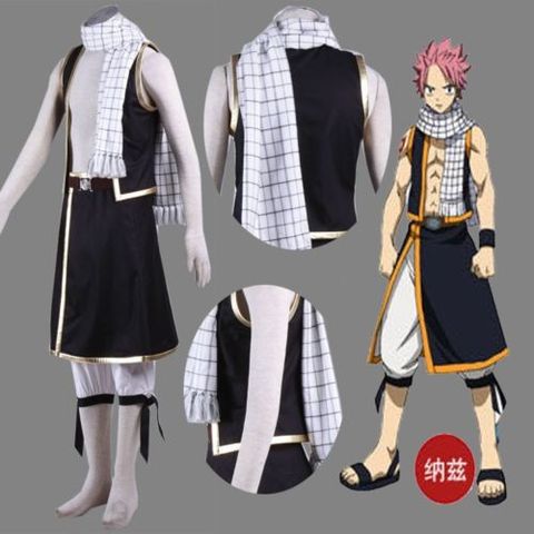 Fairy Tail Natsu Long Scarf Dragneel Anime Cosplay Costume White ► Photo 1/3
