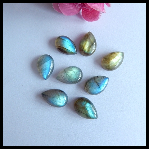 On sale!!Hight quality 8 PCS Labradorite Gemstone Teardrop Cabochons,15x11x5mm,16g ► Photo 1/1