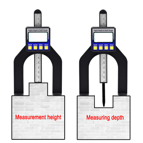 0-80mm Digital Depth height gauge Caliper Digital Tread Depth Gauge LCD Magnetic Self Standing Aperture ► Photo 1/5