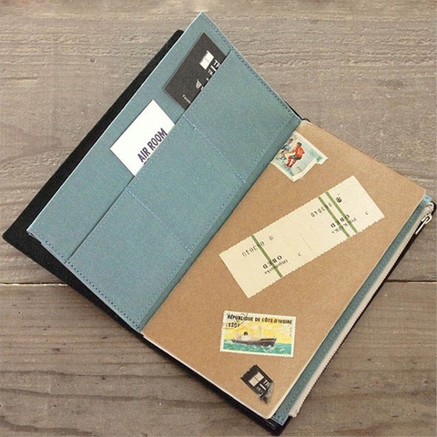 Canvas Folder for Travler Notebook L/M size Stationery bag business card file zipper bag ► Photo 1/4