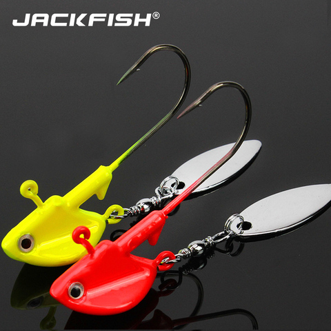 JACKFISH 1PCS metal Head Hooks 6g 10g 14g Lead Head Hook Lure Hook Jig Head Artificial sequins Multicolor Fishing Tackle Hooks ► Photo 1/6