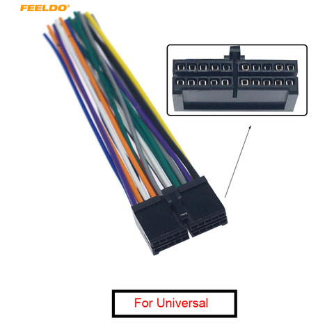 FEELDO 1Pc Auto Universal Head Unit CD/DVD Stereo Audio Radio 20Pin Wiring Harness Cable Plug for Aftermarket #AM6122 ► Photo 1/5