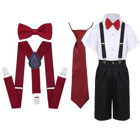 Adjustable Suspenders for Boy and Girls with Bowtie and Necktie ► Photo 1/6