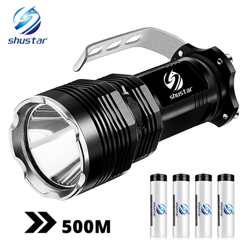 Super bright long-range LED searchlight Flashlight 5 lighting modes waterproof aluminum alloy Suitable for hunting, adventure ► Photo 1/6
