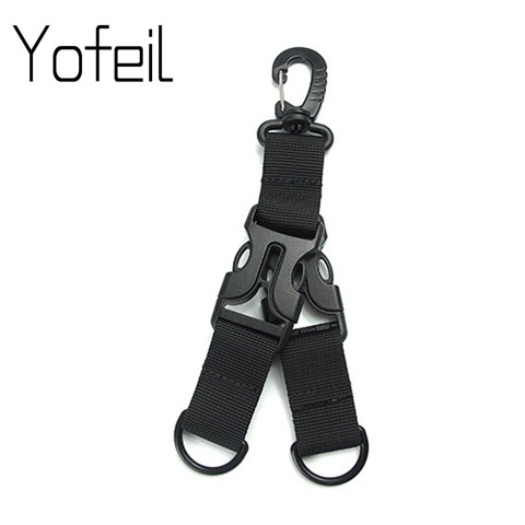 Tactical Nylon Webbing Backpack Hook Multifunctional Carabiner D-Shaped Keychain Double-split quick release hanging Buckle ► Photo 1/6