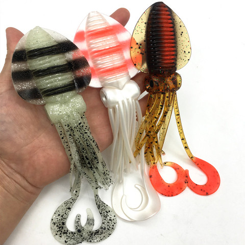 12cm/15cm/18cm Fishing Soft Lure Luminous/UV Squid Jig Fishing Tuna Lures Octopus Skirts Sea Fishing Wobbler Bait Lure Leurre ► Photo 1/6