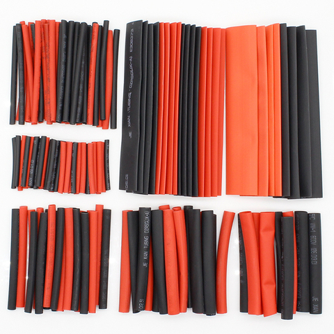 150 PCS 7.28m Black And Red 2:1 Assortment Heat Shrink Tubing Tube Car Cable Sleeving Wrap Wire Kit ► Photo 1/4