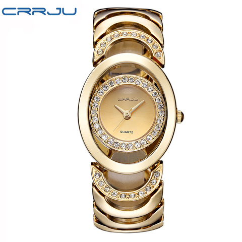 Gold Watch Women Luxury Brand bracelet Ladies Quartz-Watch Gifts For Girl Full Stainless Steel Rhinestone wristwatches whatch ► Photo 1/6