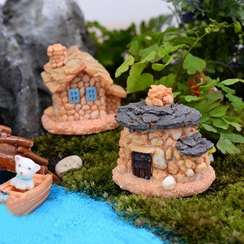 Creativity DIY Succulent Plants Pot Culture Microlandschaft Fairy Castle Stone House Decoration Accessories ► Photo 1/6