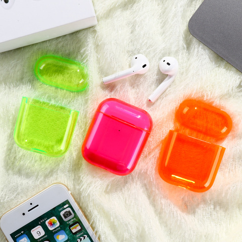 For AirPods Case Silicone Candy Color Transparent Fundas For Air Pods 2  Earphone Cases Protector For Airpods Pro Soft TPU Cover ► Photo 1/6