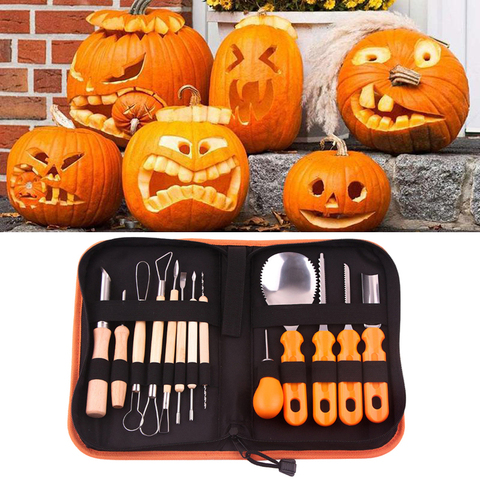 13PCS Halloween Pumpkin Cuttings Carving Kit Stainless Steel High Quality Durable Carving Tools for Fruit Vegetable With Toolkit ► Photo 1/6
