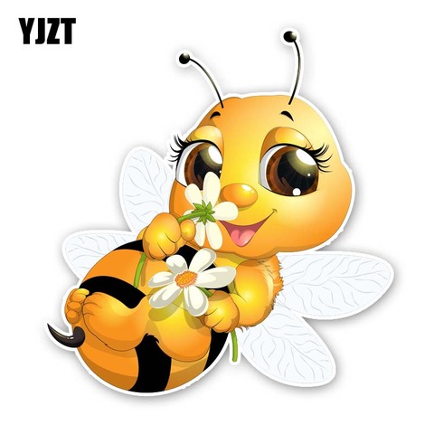 YJZT 14.4CM*15.2CM A Lovely Little Bee PVC Car Sticker Decal 12-300594 ► Photo 1/6