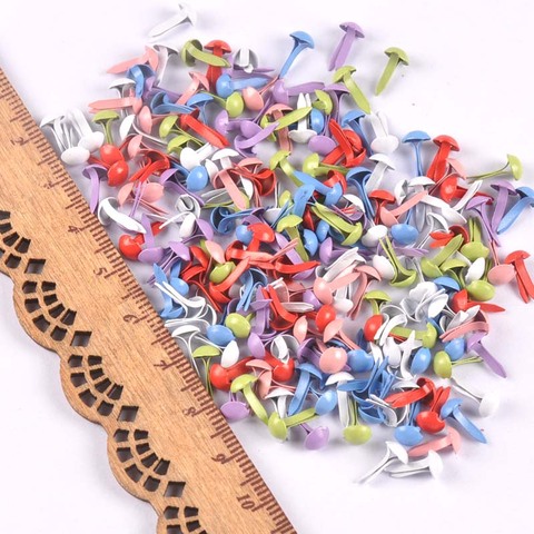100PCs mixed Round Brad Scrapbooking Embellishment Fastener Brads Metal Crafts For Diy handmade shoes Decoration 5x10mm CP2146 ► Photo 1/6