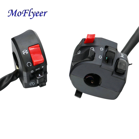 MotoFlyeer 22mm Motorcycle Switches Motorbike Horn Button Turn Signal Electric Fog Lamp Light Start Handlebar Controller Swich ► Photo 1/6