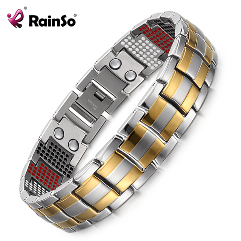 RainSo Male Bracelet Popular Fashion Dropshipping Bracelets & Bangles Charm Germanium Magnetic H Power Titanium Bracelet 2022 ► Photo 1/6