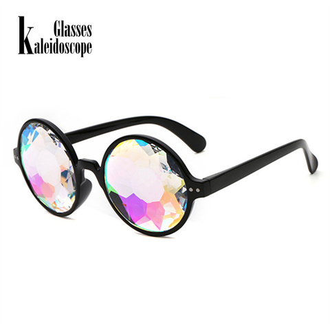 Kaleidoscope Glasses Rave Men Round Kaleidoscope Sunglasses Women Party Psychedelic Prism Diffracted Lens EDM Sunglasses Female ► Photo 1/6
