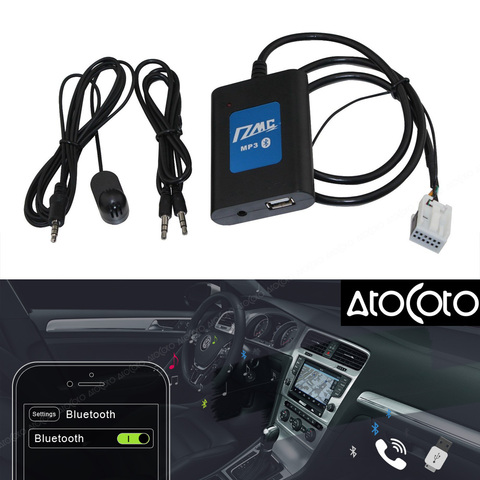 12 Pin 12v Car Wireless Aux Bluetooth 5.0 Adapter Hands Free Auto